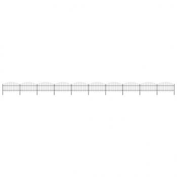 ARDEBO.de - Gartenzaun mit Speerspitzen Stahl (1 - 1,25) x 17 m Schwarz