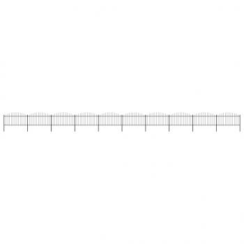 ARDEBO.de - Gartenzaun mit Speerspitzen Stahl (1,25 - 1,5) x 17 m Schwarz