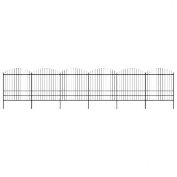 ARDEBO.de - Gartenzaun mit Speerspitzen Stahl (1,75 - 2) x 10,2 m Schwarz