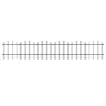 Gartenzaun mit Speerspitzen Stahl (1,75 - 2) x 10,2 m Schwarz
