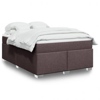 ARDEBO.de - Boxspringbett mit Matratze Dunkelbraun 140x190 cm Stoff