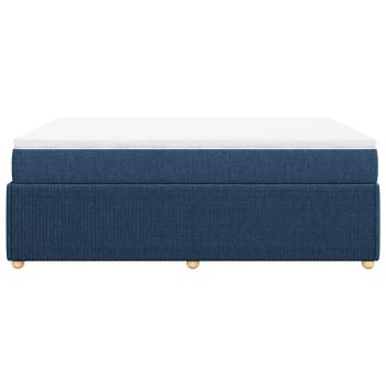 Boxspringbett mit Matratze Blau 140x190 cm Stoff