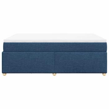 Boxspringbett mit Matratze Blau 140x190 cm Stoff