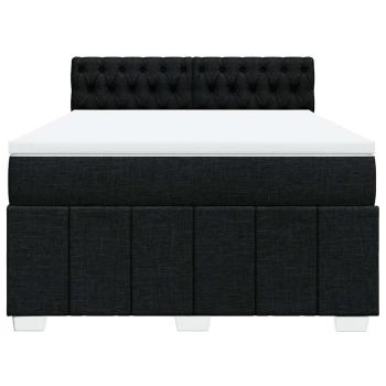 Boxspringbett mit Matratze Schwarz 140x190 cm Stoff