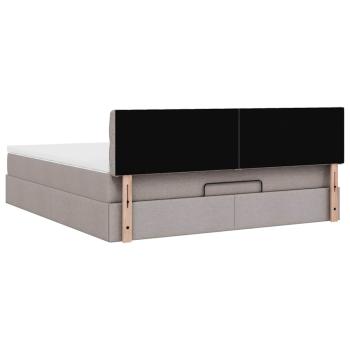 Ottoman-Bett mit Matratze & LEDs Taupe 180x200 cm Stoff