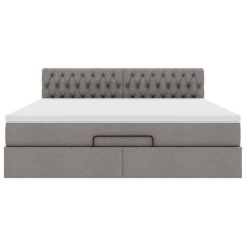 Ottoman-Bett mit Matratze & LEDs Taupe 180x200 cm Stoff