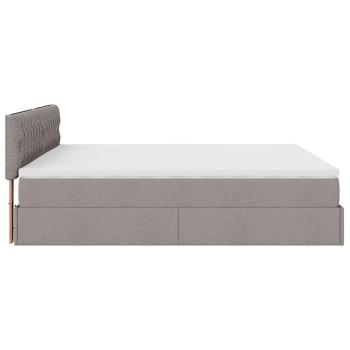Ottoman-Bett mit Matratze & LEDs Taupe 180x200 cm Stoff