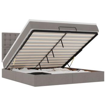 Ottoman-Bett mit Matratze & LEDs Taupe 180x200 cm Stoff