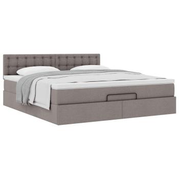 Ottoman-Bett mit Matratze Taupe 180x200 cm Stoff