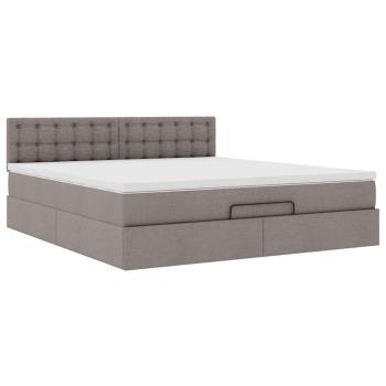 Ottoman-Bett mit Matratze Taupe 180x200 cm Stoff
