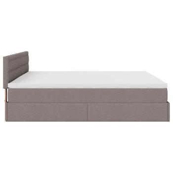 Ottoman-Bett mit Matratze Taupe 180x200 cm Stoff