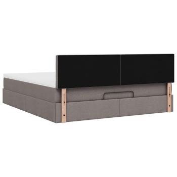 Ottoman-Bett mit Matratze Taupe 180x200 cm Stoff