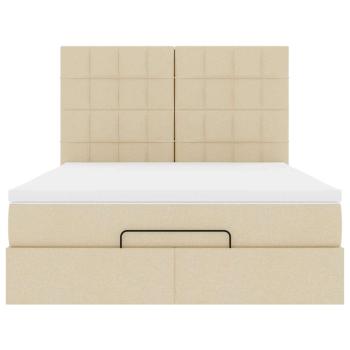 Ottoman-Bett mit Matratze Creme 140x190 cm Stoff