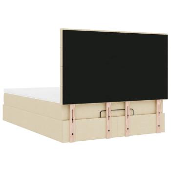 Ottoman-Bett mit Matratze Creme 140x190 cm Stoff