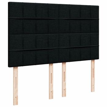 Ottoman-Bett mit Matratze & LEDs Schwarz 140x190 cm Stoff