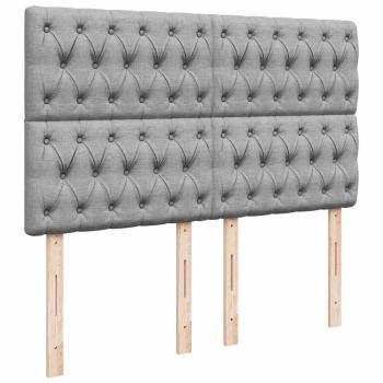Ottoman-Bett mit Matratze Hellgrau 140x190 cm Stoff