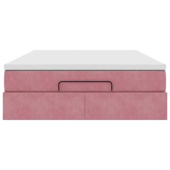 Ottoman-Bett mit Matratze Rosa 140x190 cm Samt