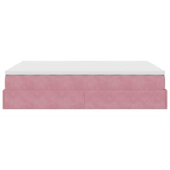 Ottoman-Bett mit Matratze Rosa 140x190 cm Samt