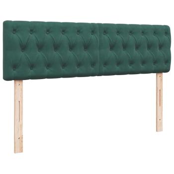 Ottoman-Bett mit Matratze & LEDs Dunkelgrün 140x200 cm Samt