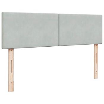 Ottoman-Bett mit Matratze & LEDs Hellgrau 140x200 cm Samt