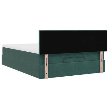 Ottoman-Bett mit Matratze Dunkelgrün 140x200 cm Samt