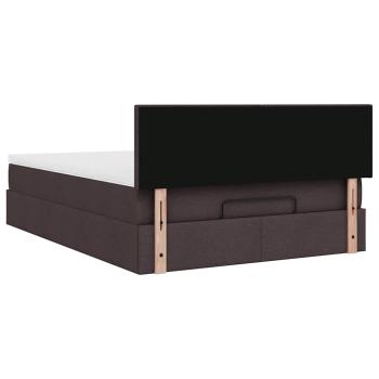 Ottoman-Bett mit Matratze & LEDs Dunkelbraun 140x190 cm Stoff