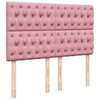 Ottoman-Bett mit Matratzen Rosa 140x190 cm Samt