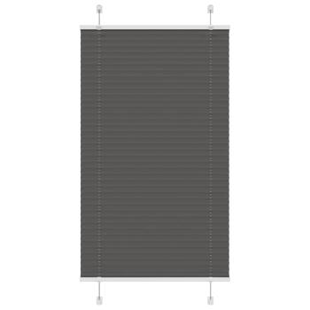 ARDEBO.de - Plissee Schwarz 75x150 cm Stoffbreite 74,4 cm Polyester