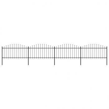 ARDEBO.de - Gartenzaun mit Speerspitzen Stahl (1,25 - 1,5) x 6,8 m Schwarz