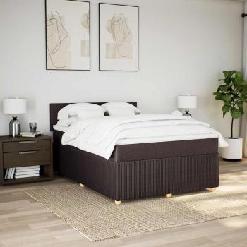 Boxspringbett mit Matratze Dunkelbraun 140x190 cm Stoff
