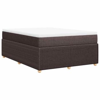 Boxspringbett mit Matratze Dunkelbraun 140x190 cm Stoff