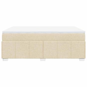 Boxspringbett mit Matratze Creme 140x190 cm Stoff