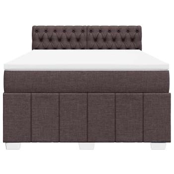 Boxspringbett mit Matratze Dunkelbraun 140x190 cm Stoff