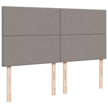 Ottoman-Bett mit Matratze & LEDs Taupe 180x200 cm Stoff
