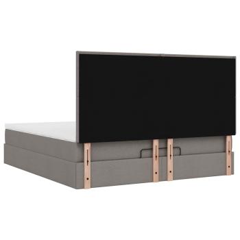 Ottoman-Bett mit Matratze Taupe 180x200 cm Stoff
