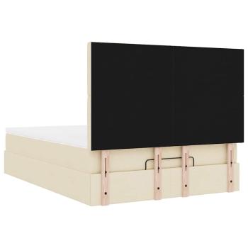 Ottoman-Bett mit Matratze Creme 140x190 cm Stoff