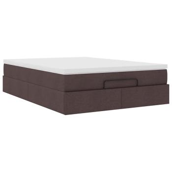 Ottoman-Bett mit Matratze Dunkelbraun 140x190 cm Stoff