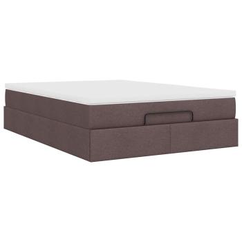 Ottoman-Bett mit Matratze Dunkelbraun 140x190 cm Stoff