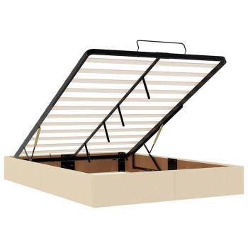 Ottoman-Bett mit Matratze Creme 140x190 cm Stoff