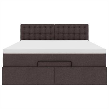 Ottoman-Bett mit Matratze Dunkelbraun 140x190 cm Stoff