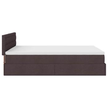 Ottoman-Bett mit Matratze Dunkelbraun 140x190 cm Stoff