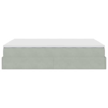 Ottoman-Bett mit Matratze Hellgrau 140x200 cm Samt