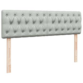 Ottoman-Bett mit Matratze & LEDs Hellgrau 140x200 cm Samt