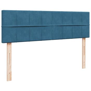 Ottoman-Bett mit Matratze & LEDs Dunkelblau 140x190 cm Samt