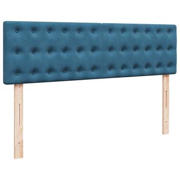 Ottoman-Bett mit Matratze & LEDs Dunkelblau 140x190 cm Samt
