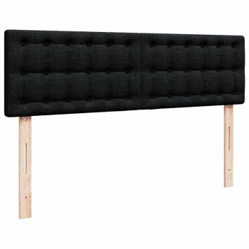 Ottoman-Bett mit Matratze & LEDs Schwarz 140x190 cm Stoff
