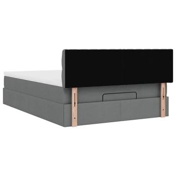 Ottoman-Bett mit Matratze & LEDs Dunkelgrau 140x190 cm Stoff