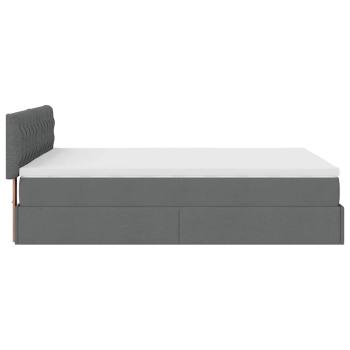 Ottoman-Bett mit Matratze & LEDs Dunkelgrau 140x190 cm Stoff
