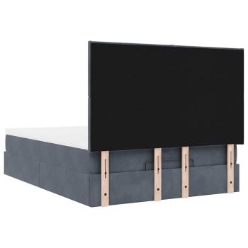 Ottoman-Bett mit Matratzen & LEDs Dunkelgrau 140x190 cm Samt