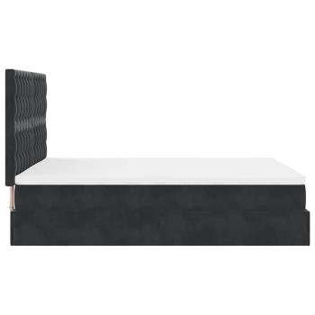 Ottoman-Bett mit Matratzen Schwarz 140x190 cm Samt